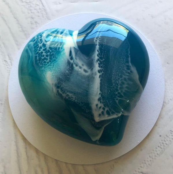 Ocean-Inspired Mirror Glaze Cake