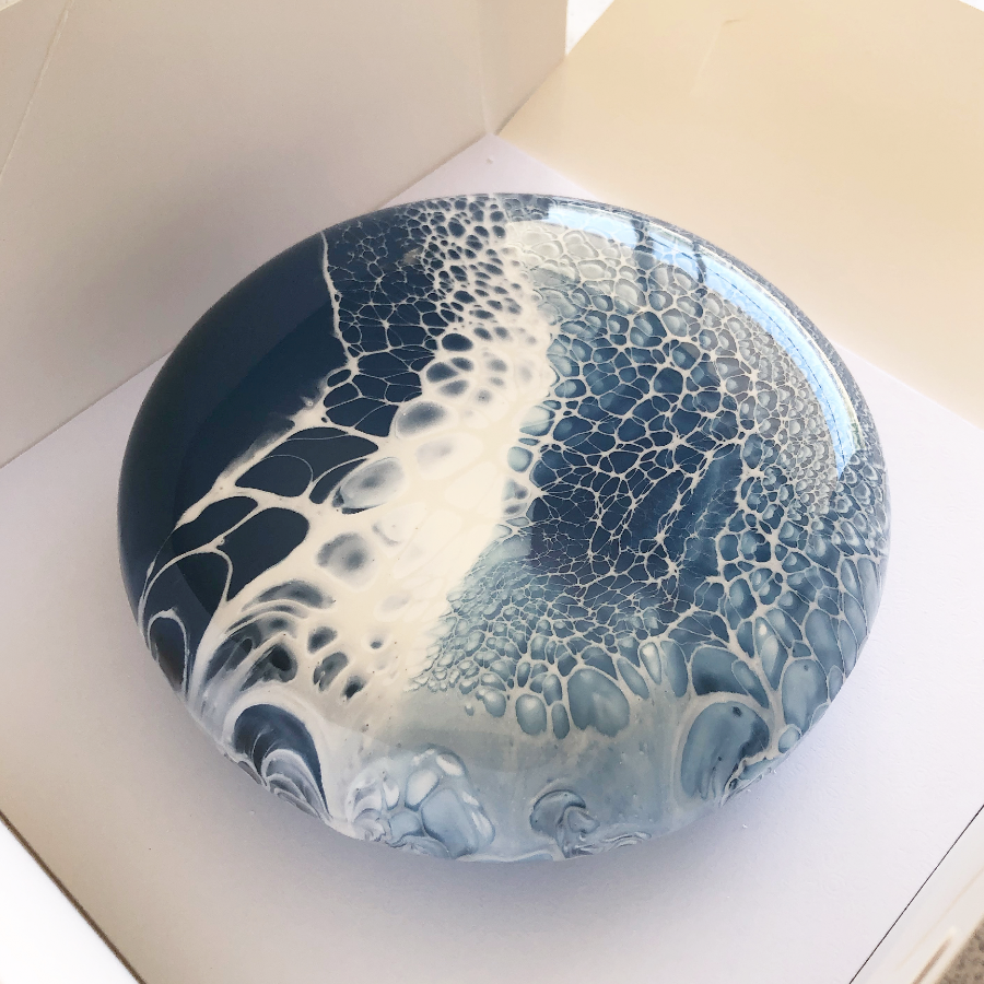 Ocean-Inspired Mirror Glaze Cake